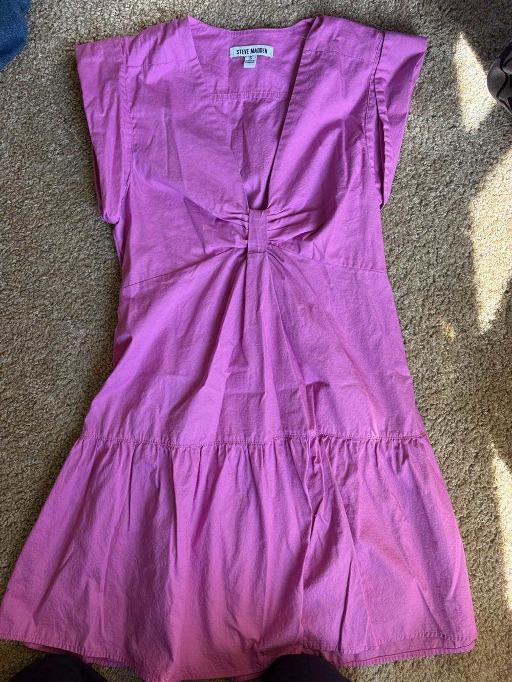 Steve Madden Magenta Knot-Front Casual Dress